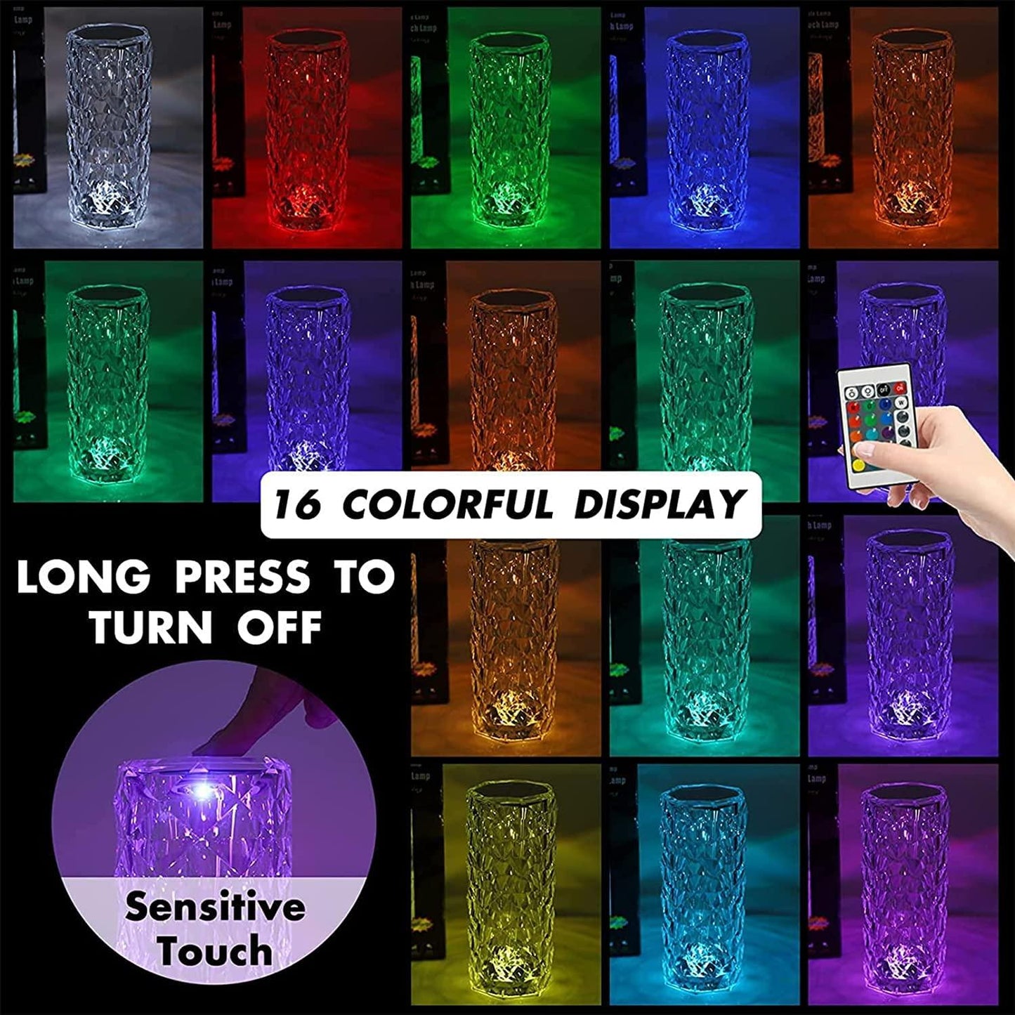 16 Color Changing Diamond Table Lamp
